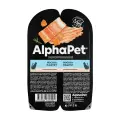 AlphaPet Superpremium влажный корм для взрослых кошек с лососем, паштет - 80 г х 15 шт