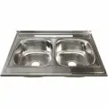 Кухонная мойка Mixline 60х80 (0,6) 2-х чаш вып 3 1/2 18см с сифоном