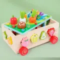 Развивающие блоки Pull Radish Matching Farm Intelligence Car Toy, деревянные, многофункциональные