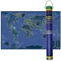 РУЗ Ко Карта мира святящаяся в темноте сувенирное издание в подарочном тубусе (Кр708пт), 62.8 × 60 см 60 см синий
