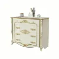 Комод (1200х530х940)мм Белый глянец с золотом/слоновая кость