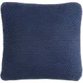 Подушка декоративная из стираного хлопка темно-синего цвета из коллекции Essential, 45х45 см