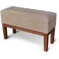 Банкетка в прихожую, пуф Ницца Лайт, узкая, с ящиком для хранения, Скандинавский стиль, Бук/велюр, 72х28х46