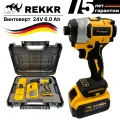 Винтоверт аккумуляторный, бесщеточный REKKR IS350YL, 350Нм, 2 аккумулятора 24В 6.0Ач, кейс, зарядка