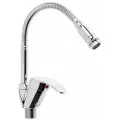 Смеситель для кухни Эверест B58-022, гибкий излив, хром, однорычажный, современный стиль