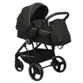 Коляска трансформер для новорожденных 3 в 1 Indigo Shuttle универсальная, всесезонная с автолюлькой, черный