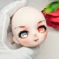 Голова для куклы 1/6 BJD fradoo 28 см с макияжем, Белый