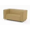 Диван Moleco Бэни, офисный, с подлокотниками, бежевый, искусственная кожа, 210х78х75 см