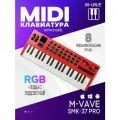 M-VAVE SMK-37 PRO — MIDI-клавиатура, 37 клавиш, встроенный FM-синтезатор DX-7, Bluetooth MIDI, секвенсор, Красный и белый