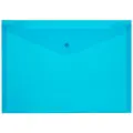 Attache Папка-конверт A4 на кнопке, 180 мкм, прозрачный синий