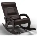 Кресло-качалка Тироль КемпингГрупп, экокожа, с подлокотниками, выдвижная подножка, цвет: венге