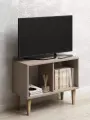ТВ-тумба, стеллаж 2 секции MONOFIX ОДОС на ножках, ЛДСП капучино