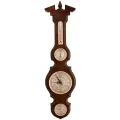 Метеостанция настенная с часами деревянная механическая домашняя барометр гигрометр термометр смич БМ95 массив дерева размер 18х66х4см