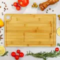 Daniks Доска разделочная деревянная 39х25х1.5 см, подвесная бамбук