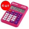 Комплект 4 шт, Калькулятор карманный Eleven LC-110NR-PK, 8 разрядов, питание от батарейки, 58*88*11мм, розовый