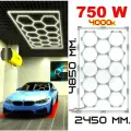 Модульное светодиодное освещение соты 750W / 2450х4850 мм. KAEF.LIGHT / для детейлинга, светильник для гаража