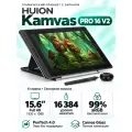 Интерактивный дисплей HUION KAMVAS Pro 16 v2 с подставкой, черный, графический планшет, высокая цветопередача
