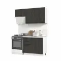 Кухонный гарнитур, без столешницы, Кухня Пасаденна 160см Белый / Угольный камень