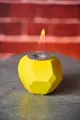 Биокамин настольный, биосвеча OGNIVDOM с гранями желтая
