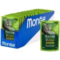 Влажный корм Monge Cat BWild GRAIN FREE для стерилизованных кошек, беззерновой, из мяса дикого кабана с овощами, паучи 85 г