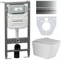 Комплект 4 в 1 Ceramicanova с инсталляцией Envision, безободковым унитазом Play, матовой клавишей Flat