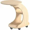 Журнальный столик ТИП 5, BUDUNOV GROUP, Молочный, приставной, прикроватный, подкатной, круглый d 50 см, 76х69х50 см