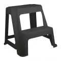Табурет со ступенькой Черный, пластик, 48х41см, устойчивый и легкий