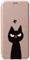 Чехол-книжка на Honor 9C, Huawei P40 Lite E, Хуавей П40 Лайт Е, Хонор 9С с 3D принтом Disgruntled Cat золотистый