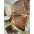 Штора для ванны тканевая водонепроницаемая Коричневый мрамор 180 х 180, кольца в комплекте