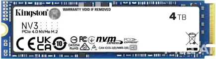 Накопитель SSD Kingston NV3 4 ТБ M.2 2280, PCIe 4.0 x4, NVMe