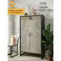 Шкаф STARK loft, серый, распашной двухдверный с полками для одежды, 160*45*88 см, гростат