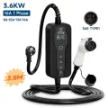 Портативное зарядное устройство для электромобилей Type 1 Sae J1772 16A 32A Зарядный кабель Type 2 IEC62196-2 11KW EU Plug Controller Wall Box, 3.6KW Type 1 3.5M