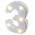 Световая фигура Цифра, 3, 16 см. Белый, 1 шт.