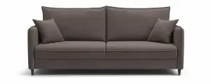 Диван-кровать PUSHE Фьорд New прямой, велюр, коричневый Balance 235