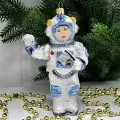 Irena-Co елочная игрушка, стекло Космонавт (13,5х9х6см)