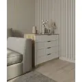 Комод Аквамарин Венеция, дуб сонома /белый ЛДСП /МДФ, 4 ящика, шариковые направляющие