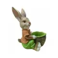Садовая фигура Голден Крафт Заяц садовник, полистоун, бежевая, 50x40x35 см