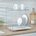 Сушилка для посуды с поддоном 2-х ярусная, 24x40x38 см, хром