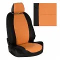 Комплект авточехлов Автопилот LADA Granta (Седан/Хэтчбек) / Datsun on-Do / Kalina II (сплошная) Экокожа (Черный + Оранжевый)