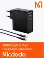 Сетевая зарядка McDodo Fast Charger Set, 100 Вт, 4 порта, Gan, черный