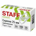 Скрепки Staff (25мм, оцинкованные, треугольные) картонная упаковка, 100шт. (270442), 10 уп.