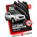Дефлекторы боковых окон для Jeep Grand Cherokee 3 (Джип Гранд Чероки) WK 2005-2010, ветровики на двери автомобиля, Cobra Tuning