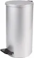 Урна для мусора с педалью 40 литров, усиленное, серая, оцинкованная сталь, титан, 603984