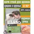 ELATO HOLISTIC Корм для щенков средних, крупных пород курица, утка 2 кг