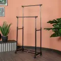 Вешалка напольная для одежды рейл HELEX Home W-12, обувница для прихожей