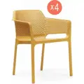 Комплект из 4-х кресел садовых Nardi Net, цвет горчичный, стеклопластик, Италия
