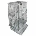 Клетка для птиц ECO Тутти-2, разборная, шаг прута до 11 мм, 42х30х66 см, укомплектованная, светло-серая
