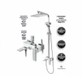 Смеситель для ванной и душа душевая система белый Grocenberg GB7008WC