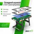 Игровой стол UNIX Line Трансформер 4 в 1, аэрохоккей, хоккей, бильярд и настольный теннис для детей и взрослых UNIXLINE