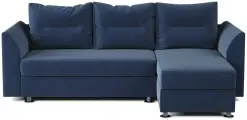 Угловой диван-кровать Ария Скала раскладной 225х78х150 см правый угол велюр Ультра миднайт